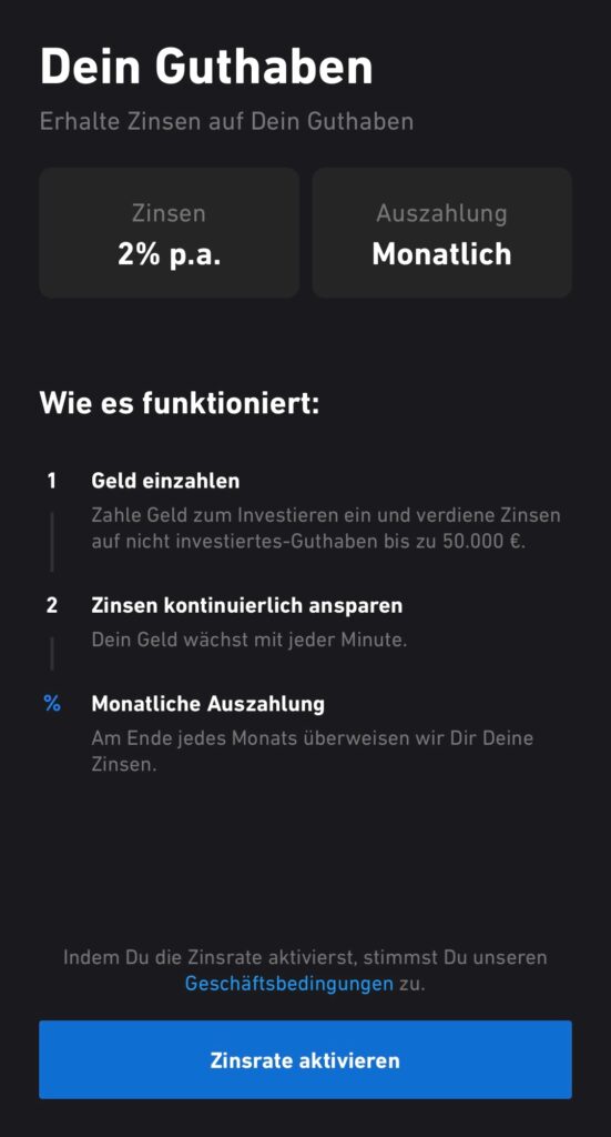 Trade Republic mit Angebot für 2% Tagesgeld!